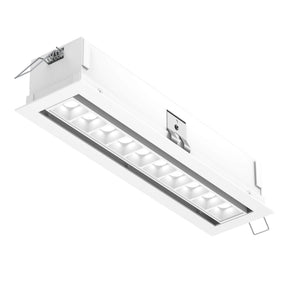 PinPoint Recessed 5CCT linear with 10 mini swivel spot lights