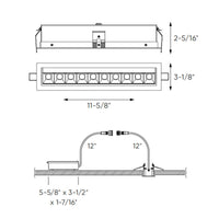 PinPoint Recessed 5CCT linear with 10 mini swivel spot lights