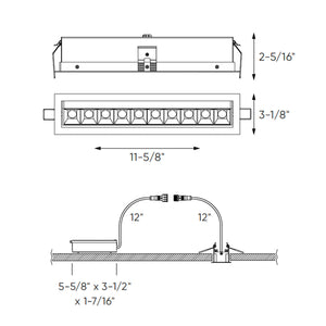 PinPoint Recessed 5CCT linear with 10 mini swivel spot lights
