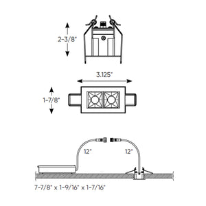 PinPoint Recessed 5CCT downlight with 2 spot lights
