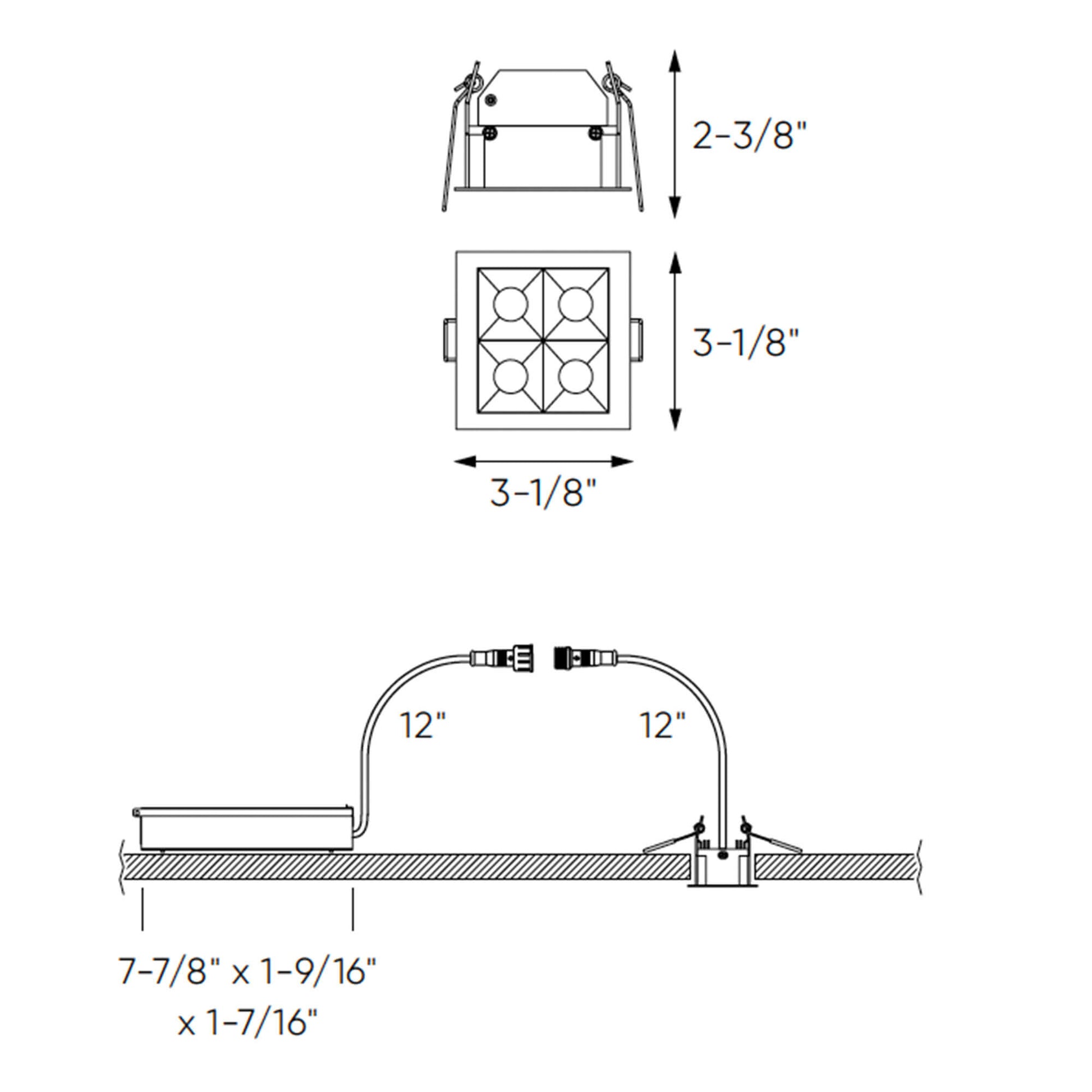 PinPoint Recessed 5CCT light with 4 mini spot light
