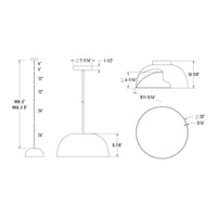 Napa 20in fixture - 2in1 Pendant and Flush mount