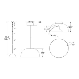 Napa 20in fixture - 2in1 Pendant and Flush mount