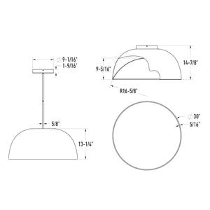 Napa 30in fixture - 2in1 Pendant and Flush mount