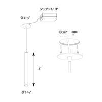 Nova 18 Inch CCT LED Cylinder Pendant Light