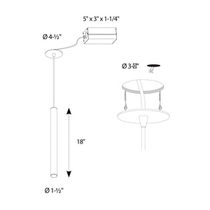 Nova 18 Inch CCT LED Cylinder Pendant Light