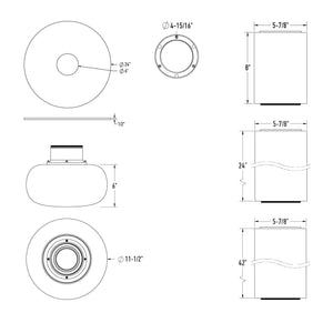 Pillar Mounting Reflector and 24in Felt Disk for PILXX