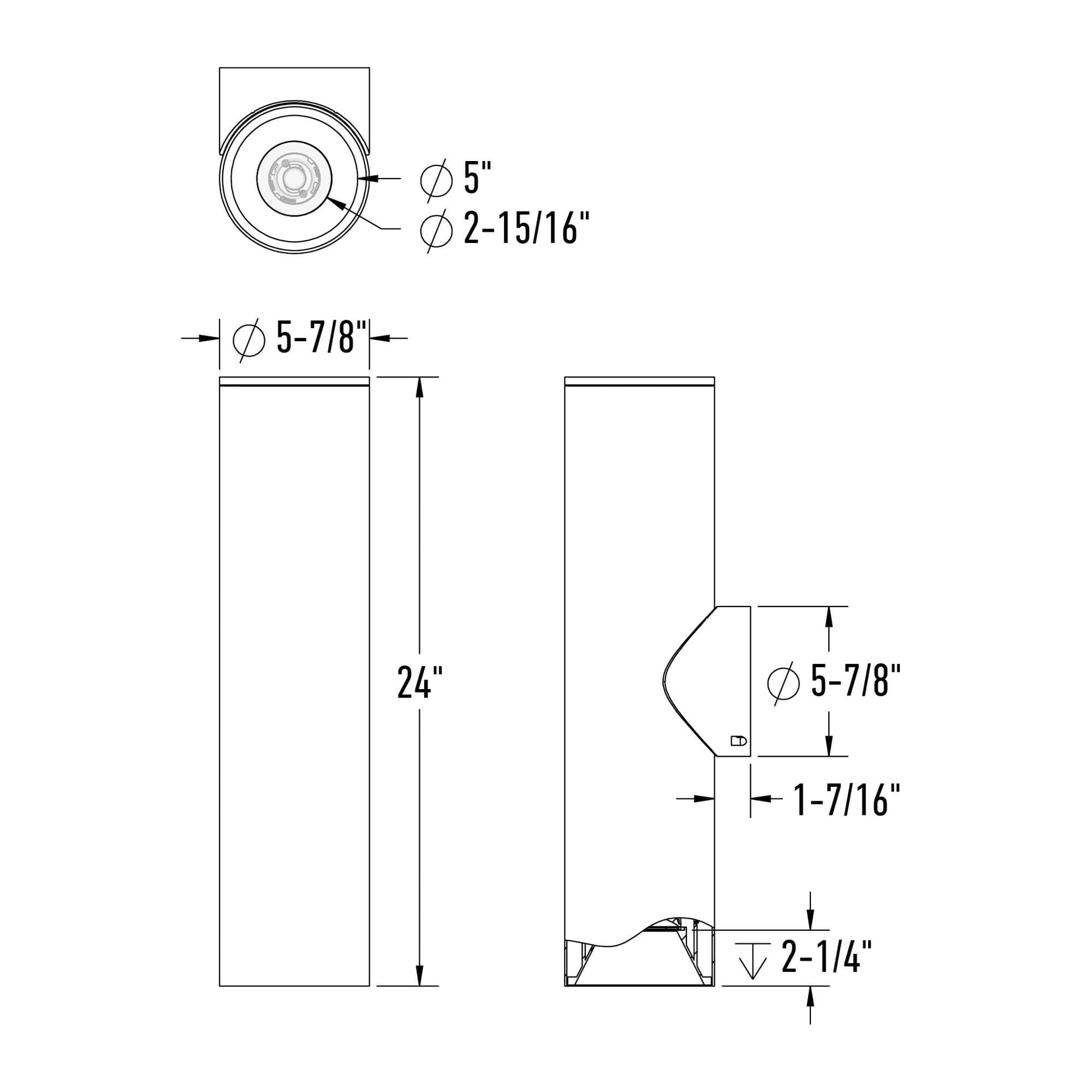 Pillar 24in Round Wall Sconce