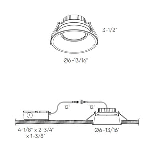 Facet 6 Inch Round Indoor/Outdoor Regressed Gimbal Down Light CCT