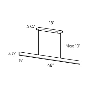Beam 48in Slim Linear Pendant, 5CCT