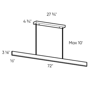 Beam 72in Slim Linear Pendant, 5CCT