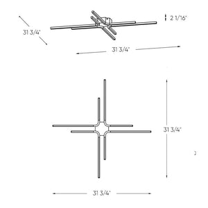 Stellar 32 Inch Star LED Flush Mount