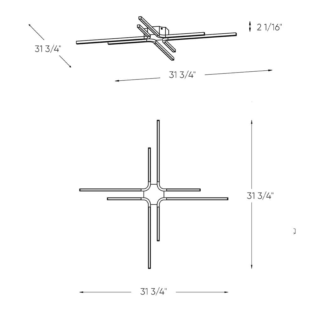 Stellar 32 Inch Star LED Flush Mount