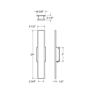 Gemini Slim Outdoor Wall Sconce 5CCT