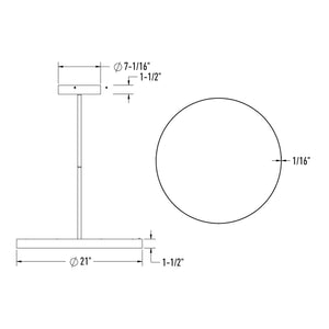 Fusion 21in trimless 2in1 with stems, 5CCT, 120-347v, 0-10v/Triac